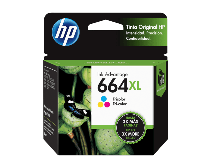 cartucho hp 664xl color original